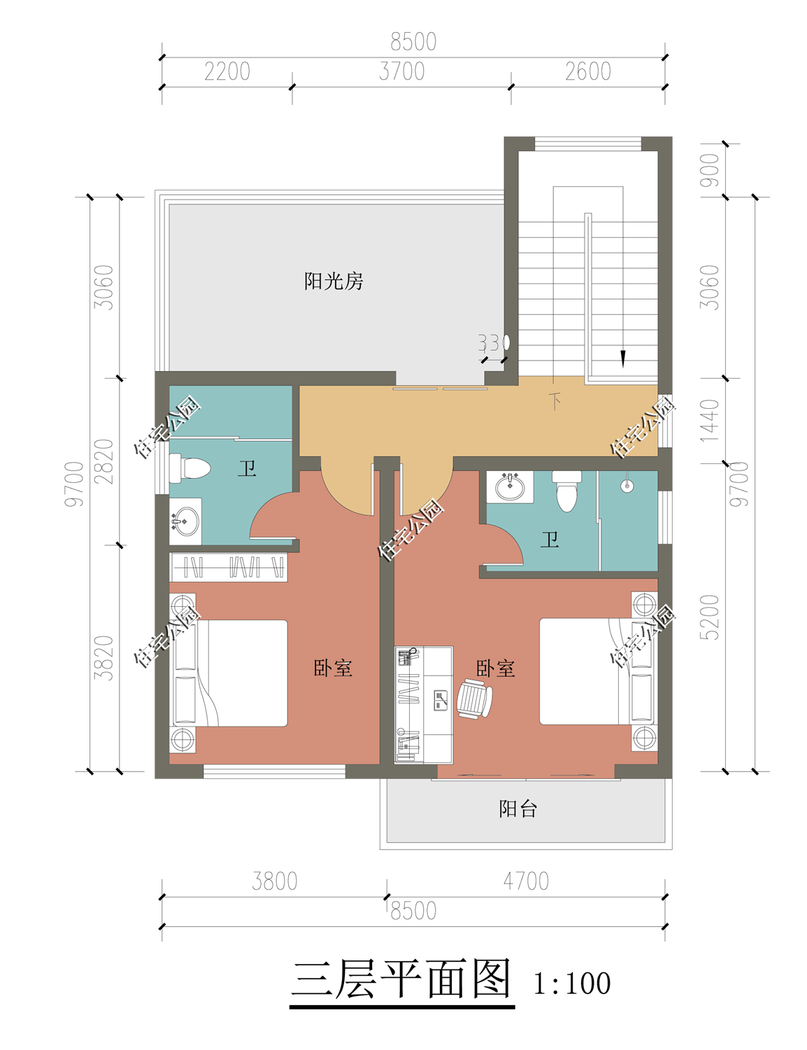 8米x10米自建房设计图图片