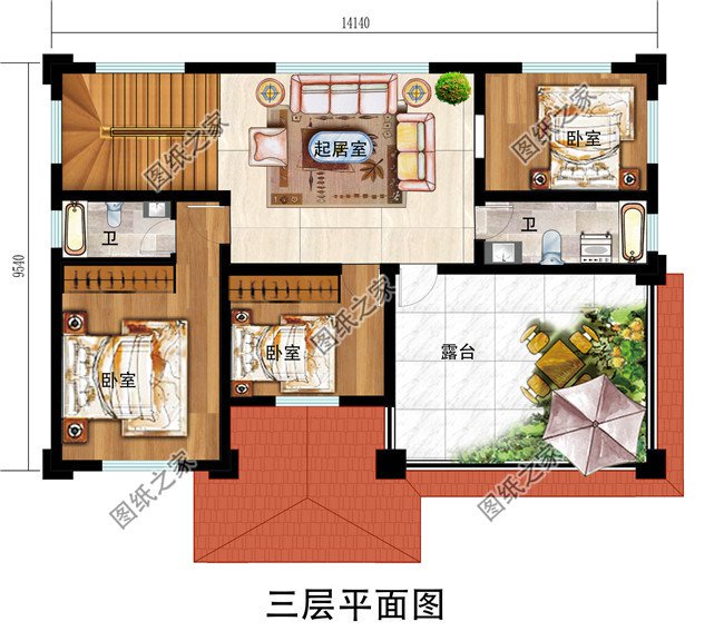 农村三层自建房效果图，经济实用，保证让你眼前一亮