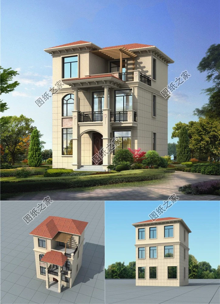 怎么样自建花椒烘干房_自建房效果图_自建三层有门面独房图