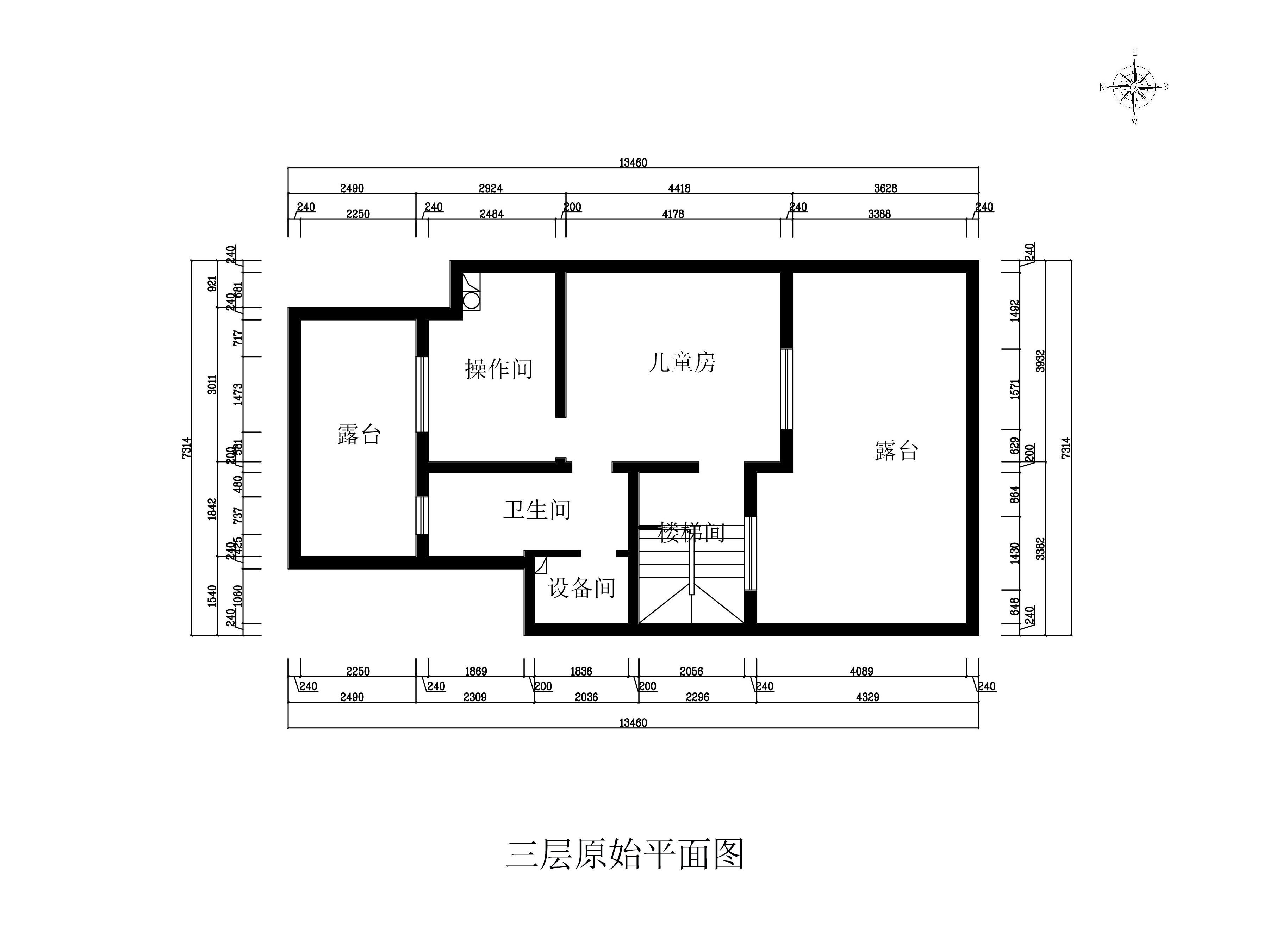 农村简洁干练三层现代风别墅设计图8X15米三层户型图-图纸大全