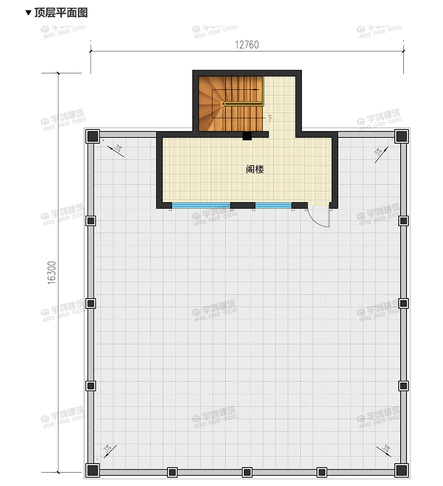 13mx16m欧式带商铺农村自建房图纸